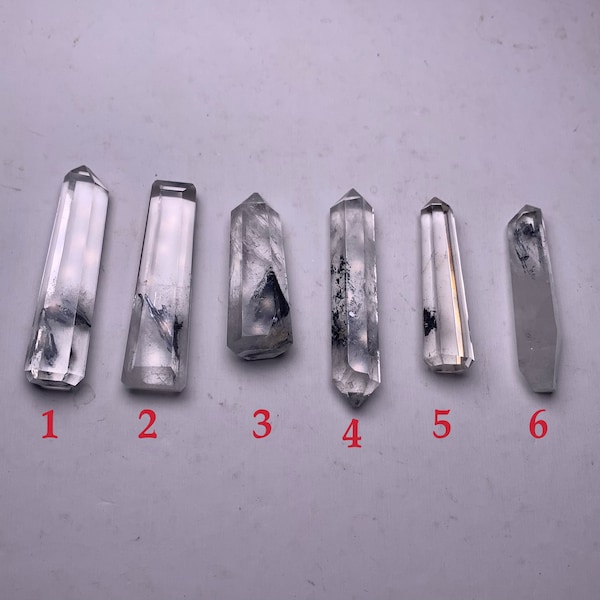 1 pieza de cristal de cuarzo transparente natural con colgante de cristal de estibina
