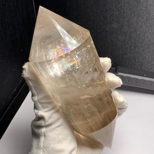 24sides Natural smoky quartz rainbow quartz DT with stand