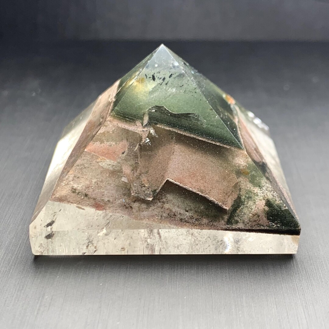 Natural Sparkling Green Phantom Blue Sand Mica Quartz Pyramid - Etsy