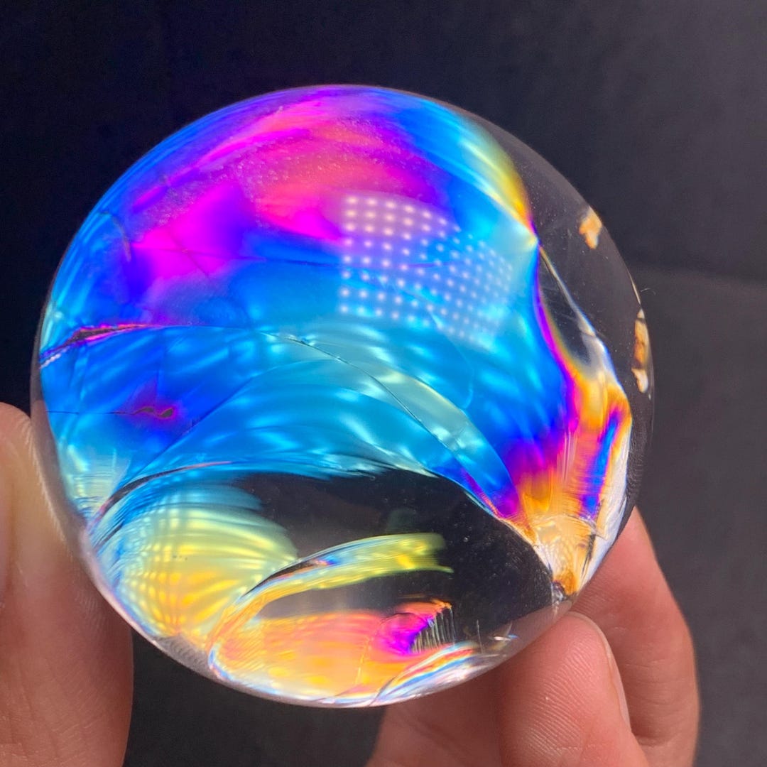 Rainbow !47mm Natural Clear Rainbow Quartz Crystal Sphere - Etsy