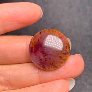 3.5gram natural Auralite 23 Cacoxenite Amethyst Quartz Gemstone cab -3