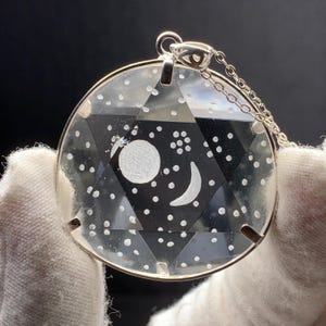 Clear Quartz Star of David Pendant: Sterling Silver Hexagon Crystal