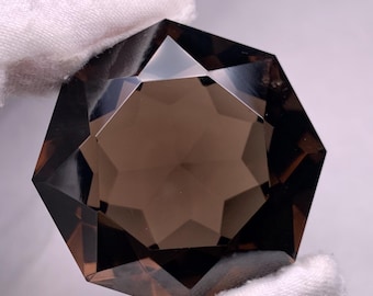 Natural smoky quartz faceted quartz crystal