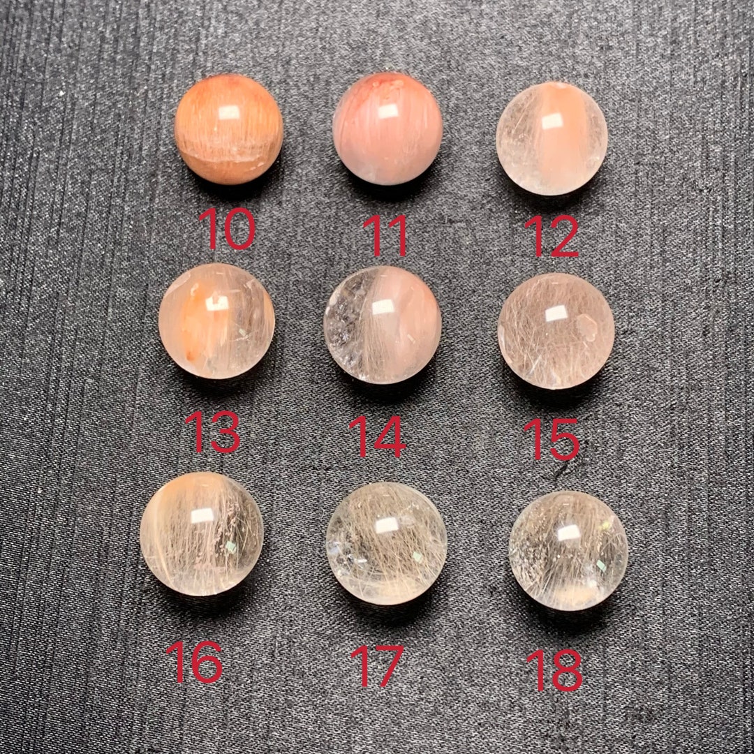 Pink Rutilated Quartz Natural Clear Pink Hair Rutilated Quartz Crystal Sphere - Etsy