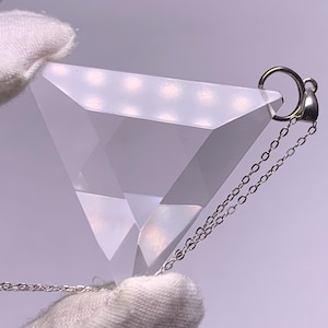 Natural clear Quartz Crystal Star of David pendant with silver chain