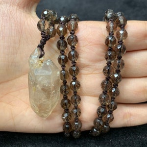 Arcobaleno! collana/pendente del cristallo di quarzo enhydro della bolla dell&#39;acqua naturale 52gram