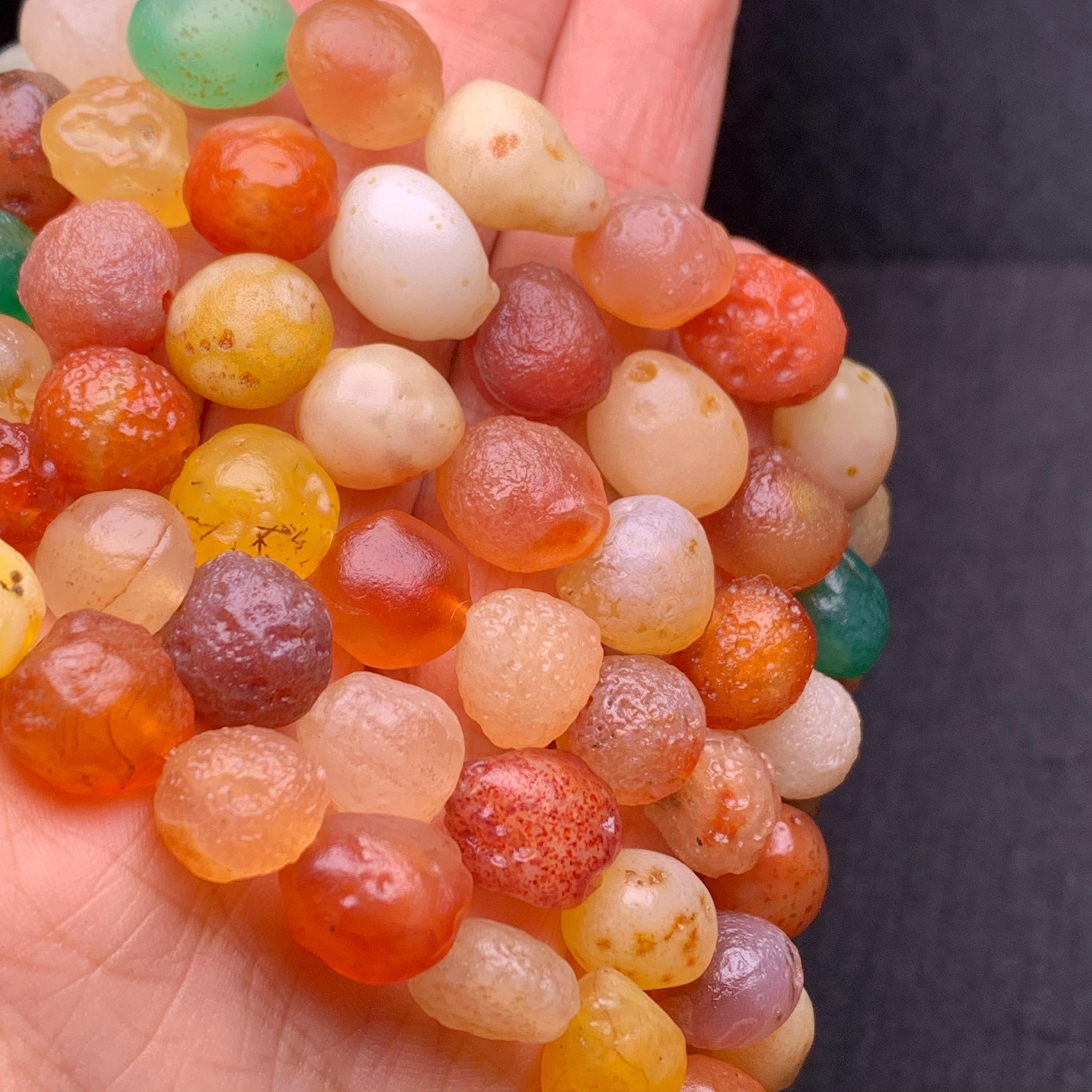 天然のカラフルな瑪瑙の原石ブレスレット - Etsy 日本