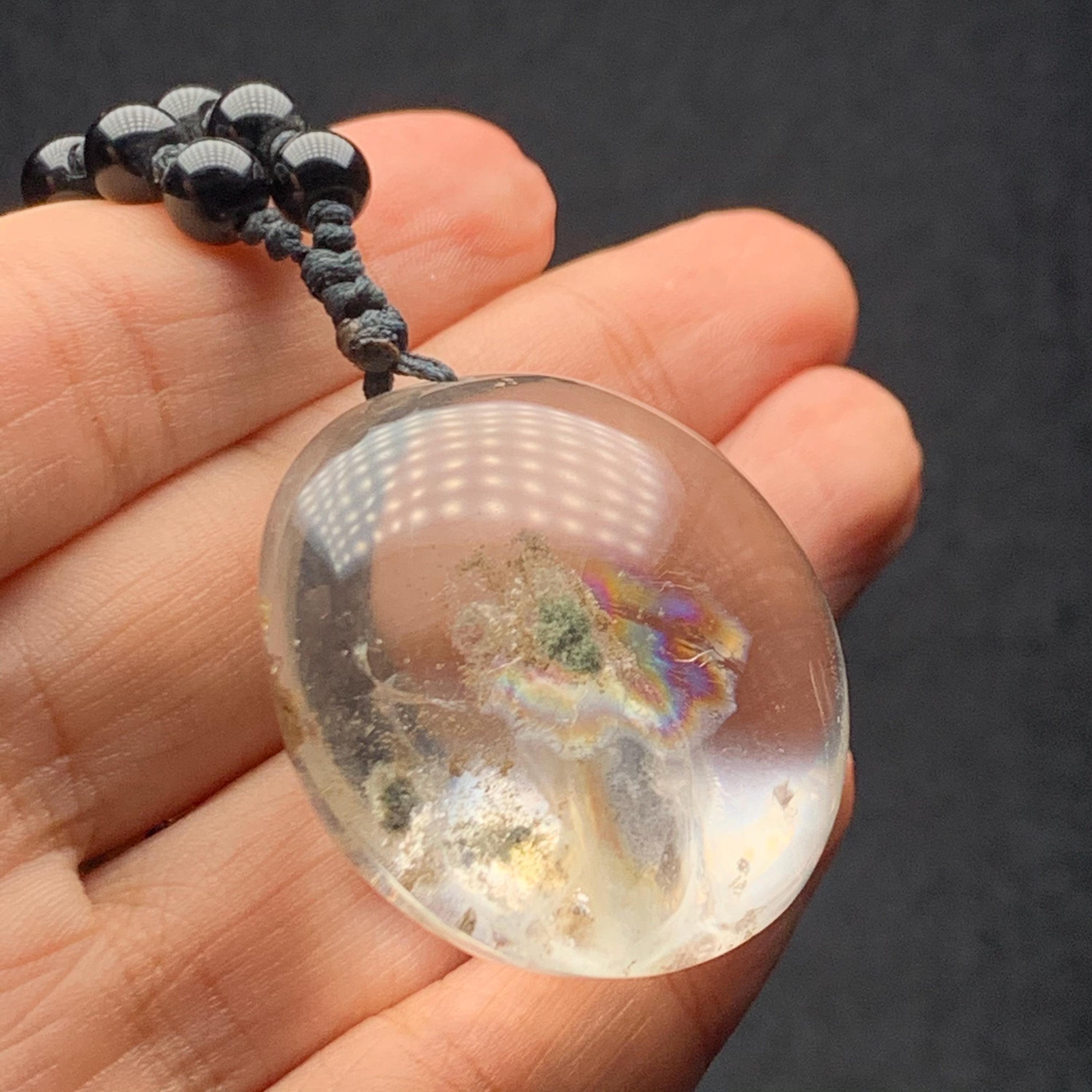 Natural Garden Quartz Rainbow Quartz Necklace - Etsy