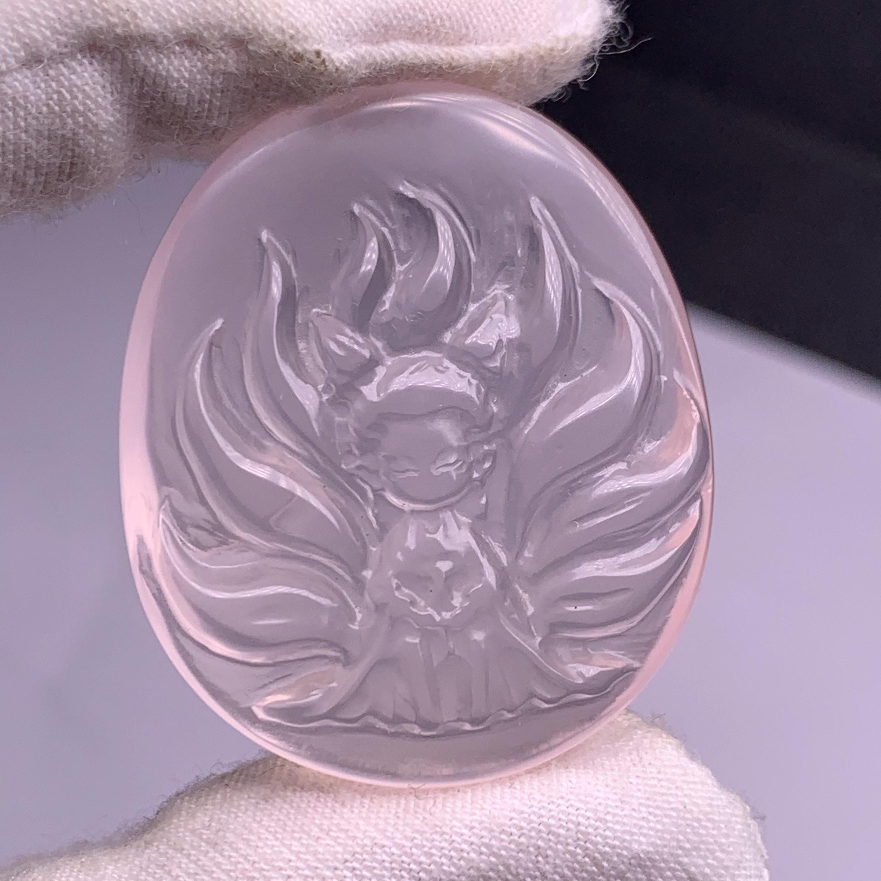 天然ローズクォーツ九尾狐水晶 - Etsy 日本