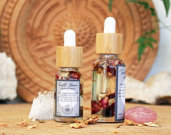 Full Moon Ritual Oil | Crystal & Herb Infused, Manifestation Essential Oils
