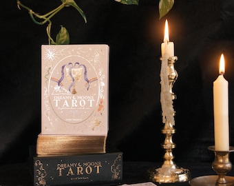 Lightworker Dreamy Moons Tarot Deck | Gold Foiled Cards & Edges | Indie Tarot Deck