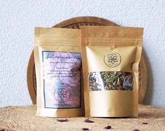 Aphrodisiac Tea | Love Herbs, Attraction & Stimulant Blend, Damiana Ginseng Cacao Rose Cardamom | Natural Self Care, Valentine's Gift Idea