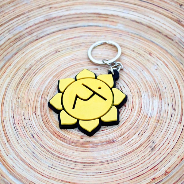 SOLAR PLEXUS CHAKRA Keychain | Manipura Chakra Key Chain, Non-toxic Pvc, 7 Chakras Keychains, Chakra Keychain | Spiritual Gift Idea