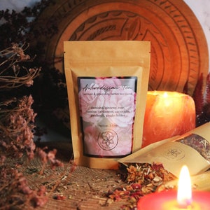 APHRODISIAK Tee | Liebe Kräuter, Anziehungskraft & Stimulanz Mischung, Damiana Ginseng Cacao Rose Kardamom | Natural Self Care, Geschenkidee zum Valentinstag
