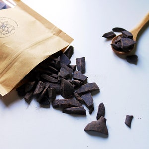 Trozos de CACAO CRUDO / Trozos de Pasta de Cacao SATIPO de Perú Orgánico 100% Criollo, Grado Ceremonial, Comercio Justo Ético y Sostenible Peruano