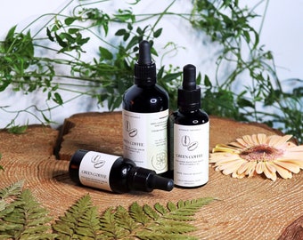 Aceite facial potenciador de colágeno: café verde, vitamina E, copaiba. Cuidado natural y orgánico para la piel. VEGANO.