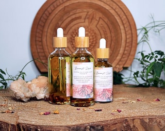 Brust Liebe | Tonic Massageöl mit Rosenblättern, Brust Tonic Pflegeöl Rose Grapefruit Lavendel ätherische Öle, kaltgepresstes Naturöl