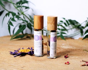 Crown Chakra Oil Roller: Lotus Flower Essential Oils, Crystal Infused | Pocket Sized