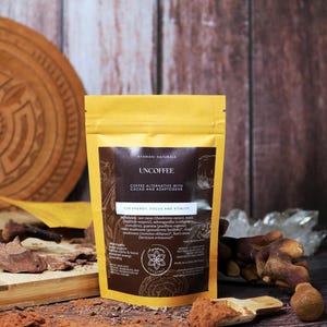 Substituto Adaptogênico de Cacau para Café: Guaraná, Maca, Reishi, Chaga, Juba de Leão