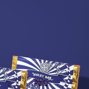 Vegan 70% Dark Chocolate Bar: Candied Violet Flowers, Gluten Free