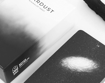 Stardust Minimalist Tarot Deck: Indie Black and White Cosmic Art