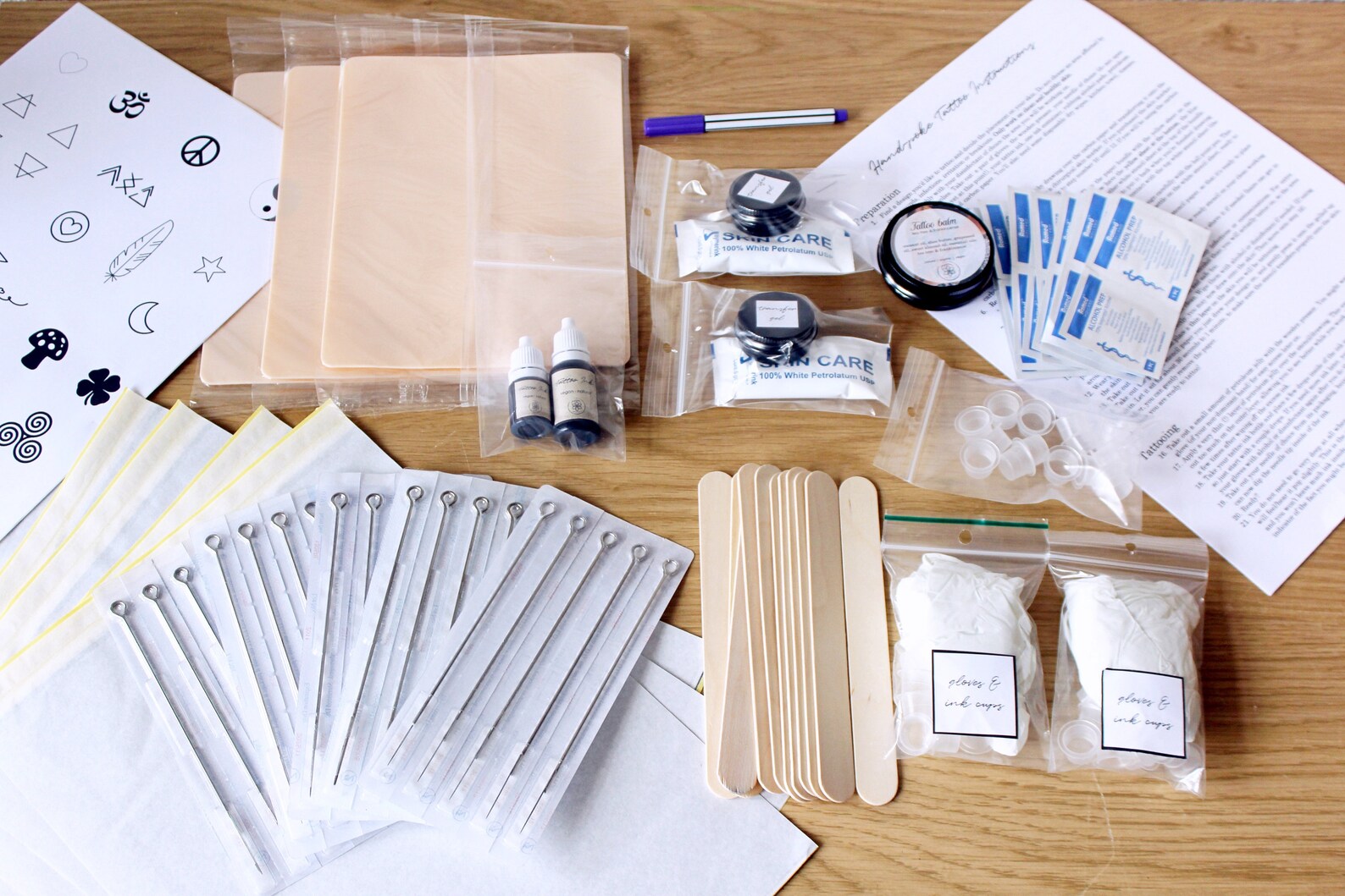 XXL Stick &amp; Poke Tattoo Kit Handpoke Tattooing Set Large Etsy