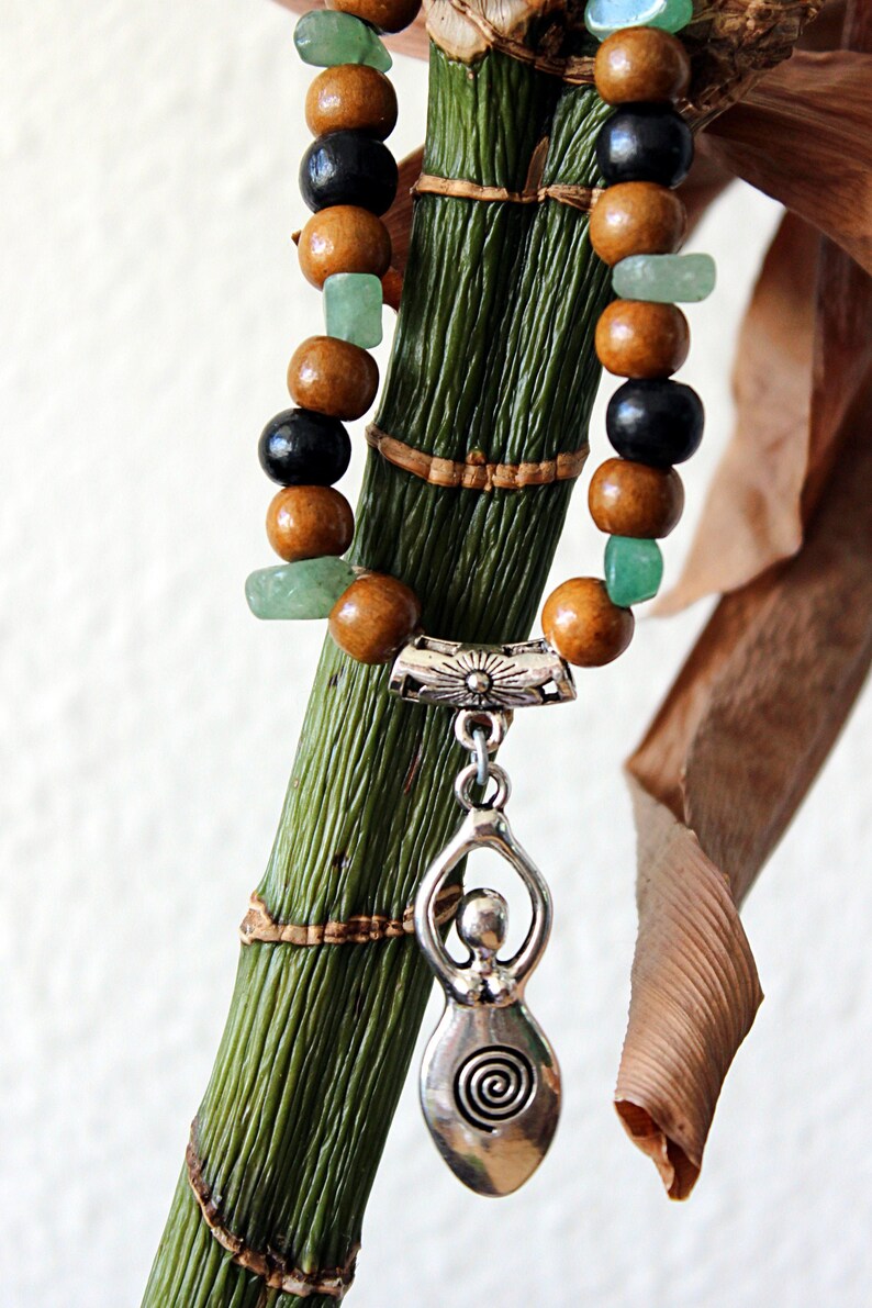 Fertility Goddess Bracelet Green Aventurine Gemstone Lava Stone Bracelet Crystal jewelry Gemstones Handmade Beaded Bracelets