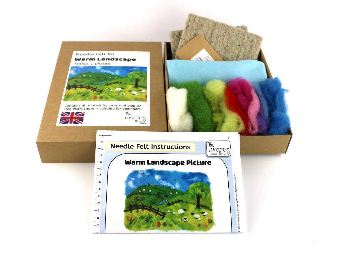 Warm Landscape Needle Felt Kit by The Makerss Etsy