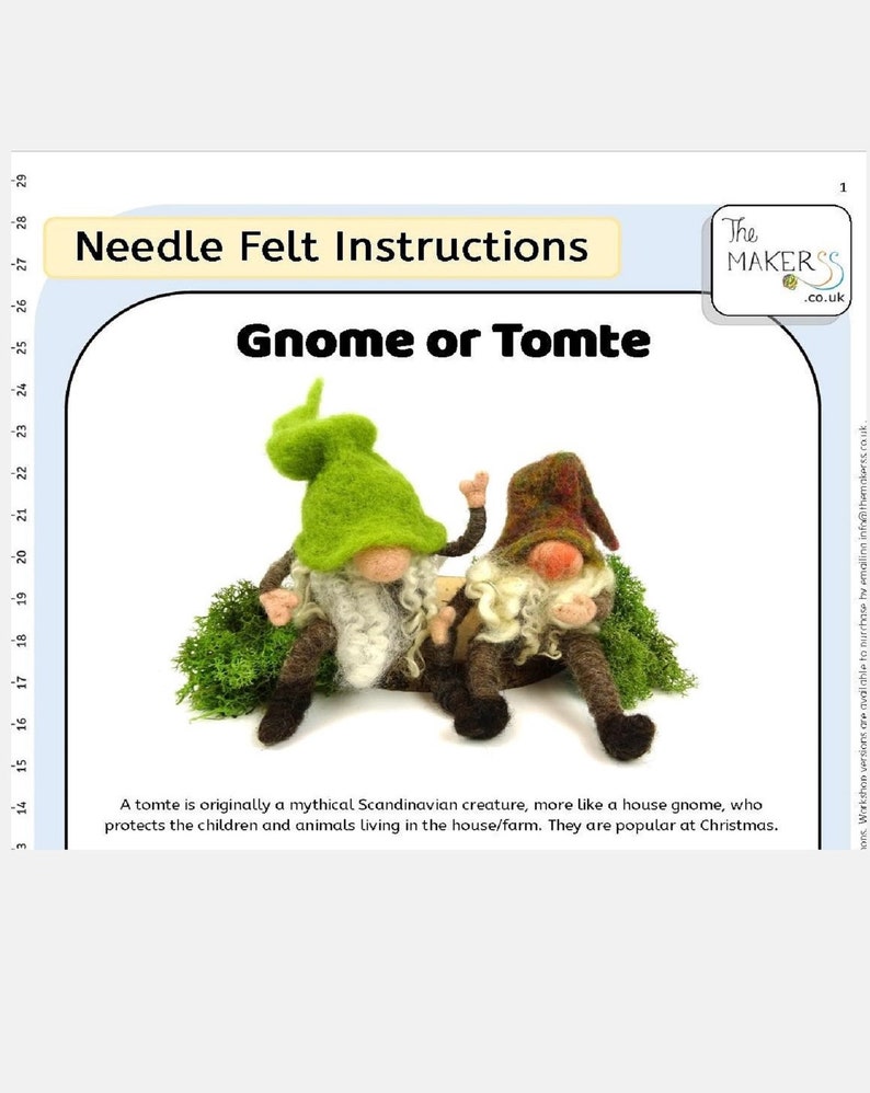 Gnome Tomte Needle Felt Kit by The Makerss