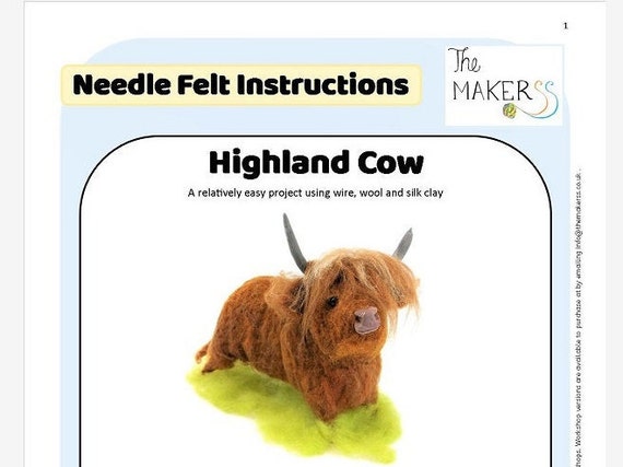 Paquet de feutre aiguilleté Highland Cow par The Makers pas d'outils -   France
