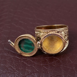 18k Gold Malachite Ring, Malachite Poison Jewelry, Boho Ring, 925 Silver Ring, Handmade Ring, Green Malachite Ring, Graduation Gift