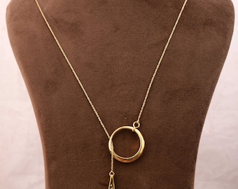 Extra Lange Halskette, Lange Goldkette, Halskette nach Maß, Anhänger Halskette für Frauen, Trendige Halsketten, Handgemachter Schmuck, Weihnachtsgeschenk