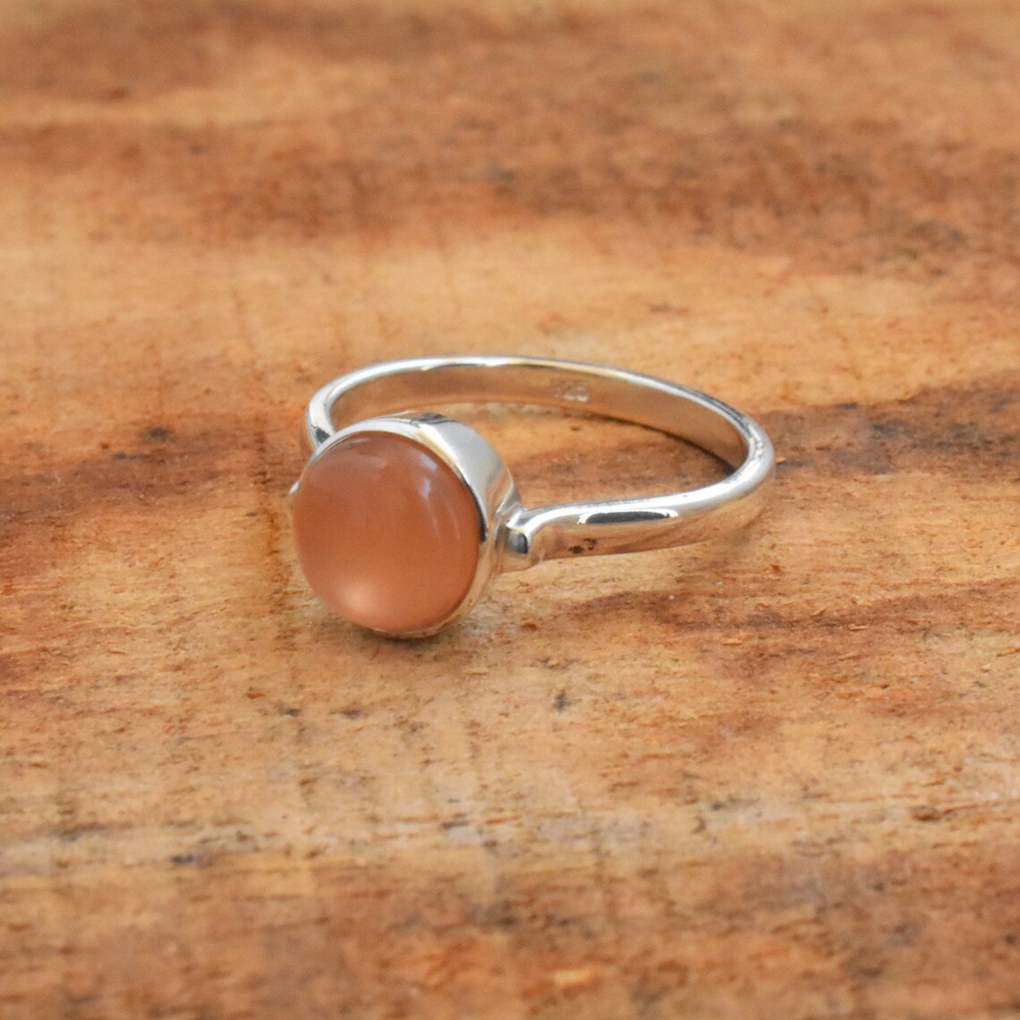 A quality peach moonstone ring natural peach moonstone ring Etsy