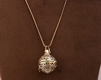 Harmony Ball Bola Pendant Brass Balinese Chiming 18mm Angel Caller Necklace Harmony Ball Bola Necklace Christmas Gift