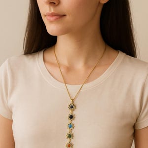 Handmade Chakra Pendant Necklace: Spiritual Boho Jewelry
