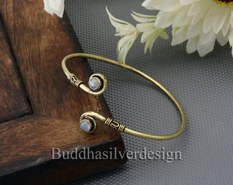 Moonstone Bangle, Silver Bangle, Gift Bangle, Handmade Bangle, Beautiful Bangle, Moonstone Bracelet, Gemstone Bangle