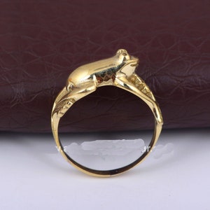 18k Gold Frog Ring, Gold Frog Ring, Minimalist Ring, Animal Ring,  Gold Brass Ring, Frog Jewelry, Dainty Ring, Graduation Gift,     BD-2luuk