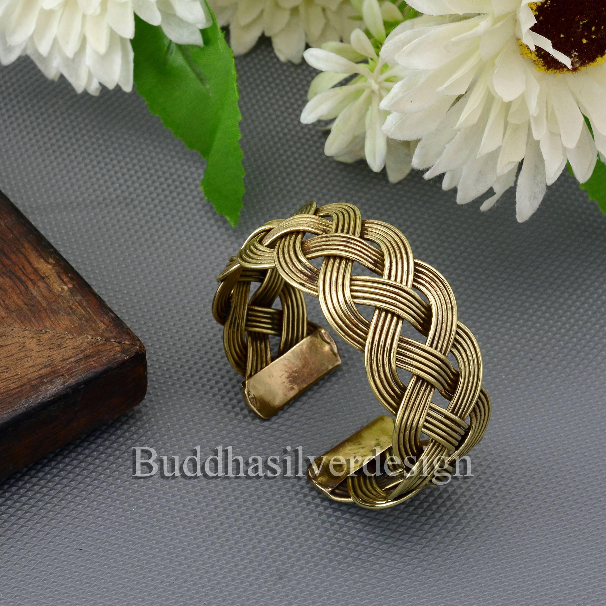 Braided Bracelet Adjustable Boho Jewelry Gold Braided Bangle Cuff Bracelet Custom Woven Bracelet Gift For Women