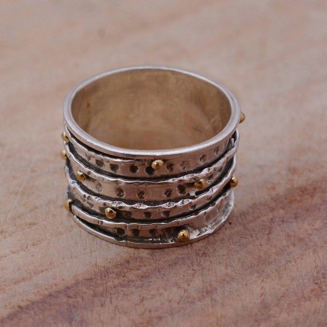 Sterling Silver Spinner Ring: Worry Anxiety Meditation Band - Etsy