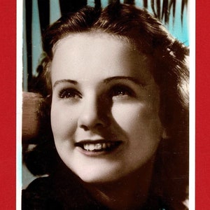 Carte postale de la star de cinéma DEANNA DURBIN - photos - carte vintage originale d'actrice et de chanteuse de film - inutilisé - comédies musicales hollywoodiennes (OS01)