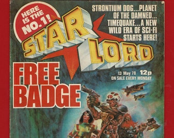 STAR LORD COMIC - First Issue - May 1978 - Science Fiction Sci-Fi Storylines - Genuine Original - I.P.C. Magazines - Issue Number 1 (PQ13)
