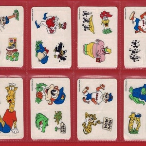 CoCo's PEEL 'N' PLAY - KELLOGGS granen weggeefstickers. - Volledige set stickerruilkaarten uit 1991 - stripfiguren (RM18)