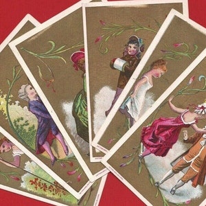 Tarjetas comerciales de KETTERLINUS, Filadelfia, EE. UU., x6 - Publicidad comercial de la época victoriana - Imprenta Ketterlinus - Tarjetas litográficas (UJ09)