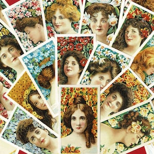 BLOSSOM MEISJES 1902 - SCHOONHEID - B.A.T. British American Tobacco - Herdruk sigarettentabakkaartenset. Complete set 25 kwaliteitskaarten (US12)