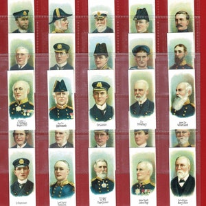 ENGLANDS NAVAL HEROES - John Player & Sons. - Reprint Zigaretten Tabak Karten Set - Ursprünglich ausgestellt c.1898 (OS01)