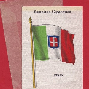 ITALIEN - SEIDE - Nationalflagge Nr.16 - 1934 Zigaretten-Tabakkarte. J.Wix & Sons Ltd. mit Original Wachsverpackung. (TA05)