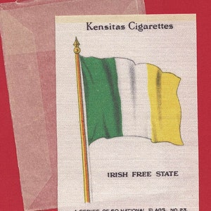 IRLAND - SILK - Nationalflagge Nr.23 - 1934 Zigarettentabak Karte. J.Wix & Sons Ltd. mit Original Wachsverpackung. (TA05)