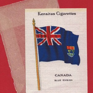 CANADÁ - SEDA - Bandera Nacional No.11 - 1934 Emisión de tarjeta de tabaco para cigarrillos. J.Wix & Sons Ltd. c/w Envoltorio de cera original. (TA05)