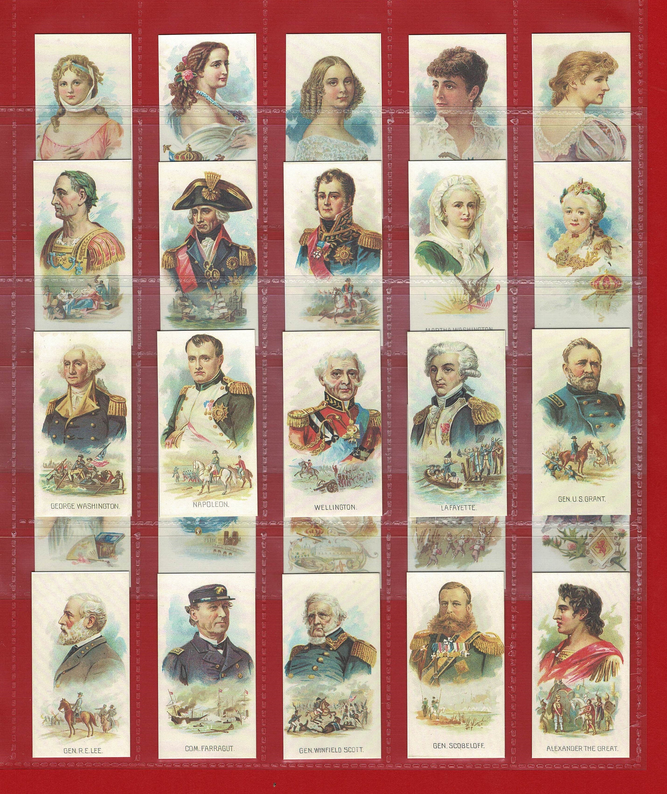 kinney tobacco cards LEADERS - KINNEY BROS. (U.S.A.) C.1889 - Reprint Cigarette Tobacco Card  Set. World Leaders From History Including Military (US14)