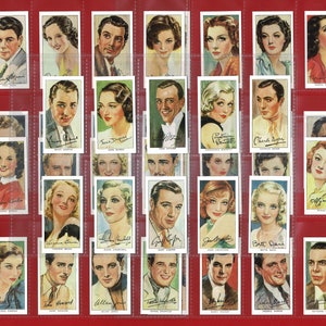 FILM STARS, derde serie - Herdruk sigarettentabakskaartenset van John Player & Sons - Hollywood Stars - 50 kaarten in plastic hoezen (VC14)